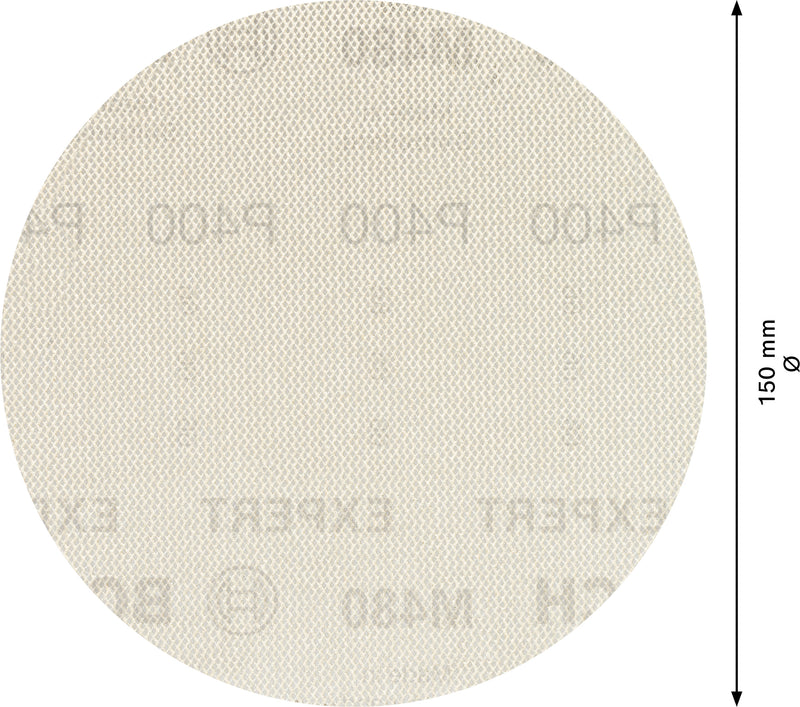 Juego de papeles de lija Bosch M480, 150 mm, 400, 50 unidades