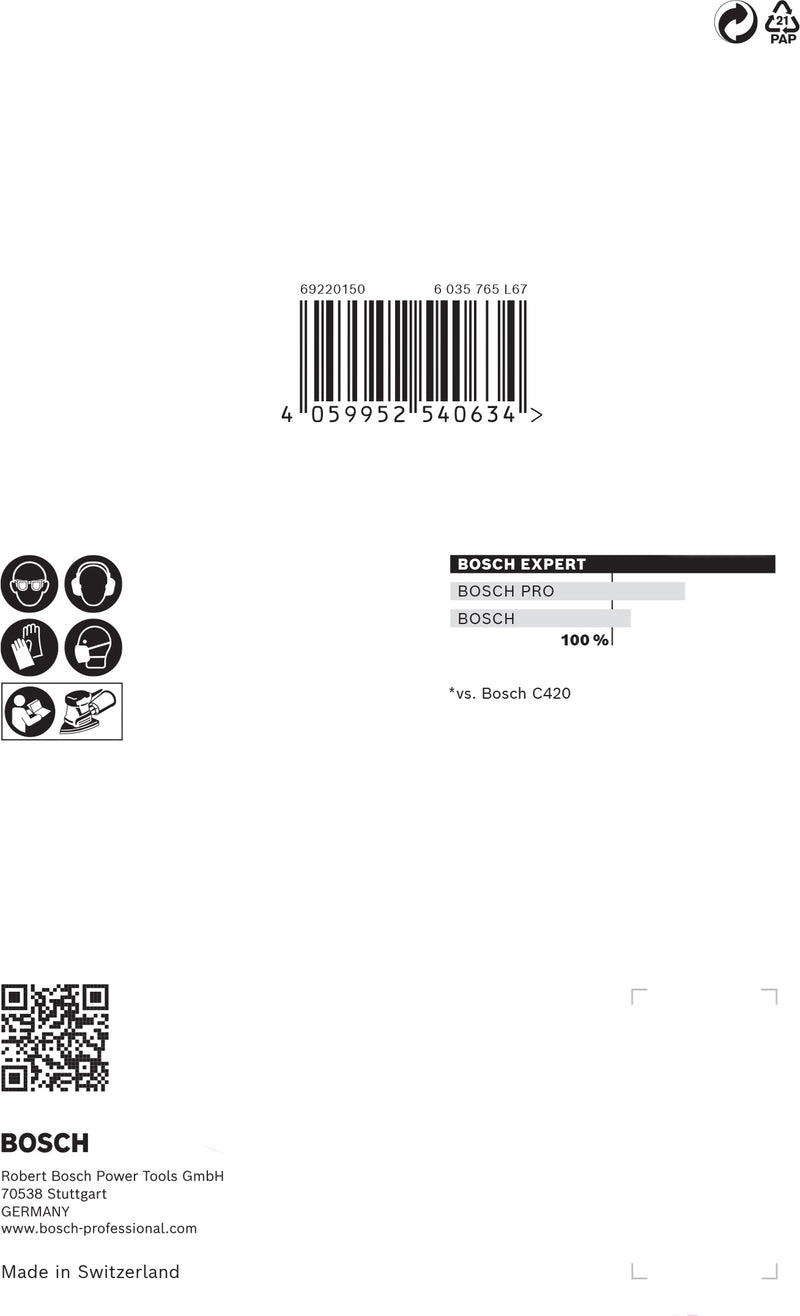 Conjunto de lixas Bosch M480,100X150mm,80,