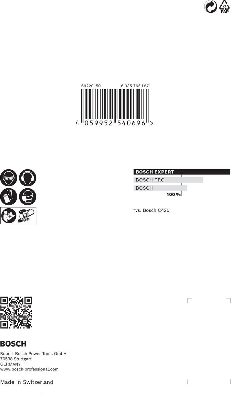 Conjunto de lixas Bosch M480,100X150mm,240