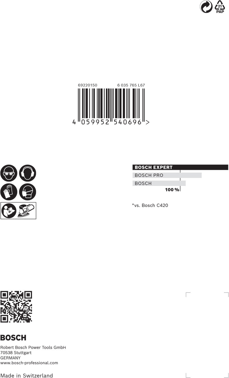 Conjunto de lixas Bosch M480,100X150mm,320