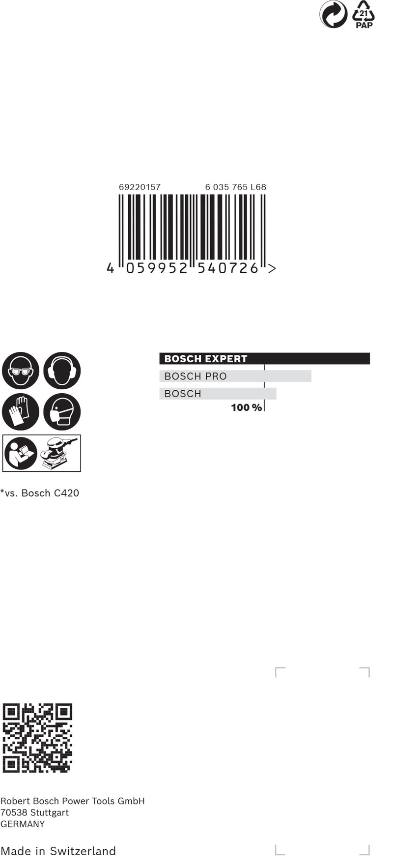 Juego de papeles de lija Bosch M480,80x133mm,80,1