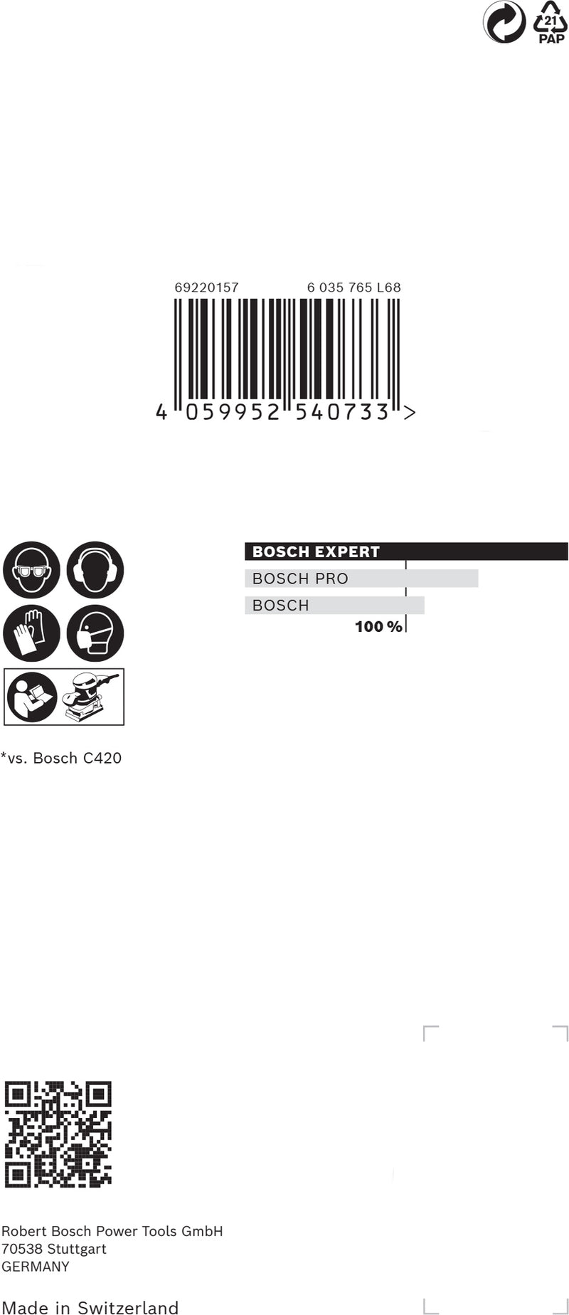 Juego de papeles de lija Bosch M480,80x133mm,100,