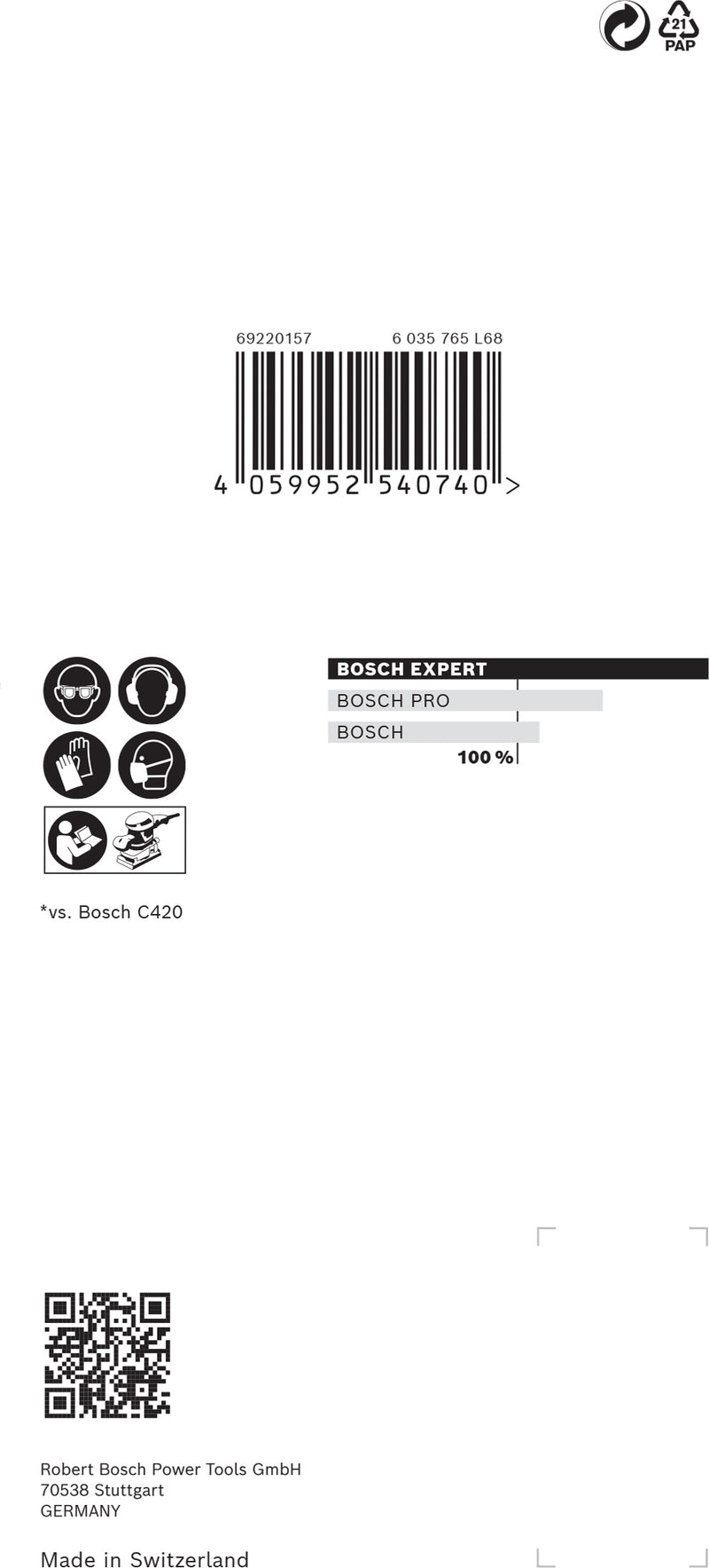 Juego de papeles de lija Bosch M480,80x133mm,120,