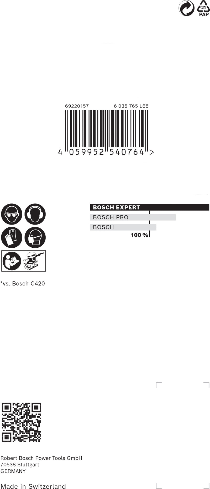 Juego de papeles de lija Bosch M480,80X133mm,180,