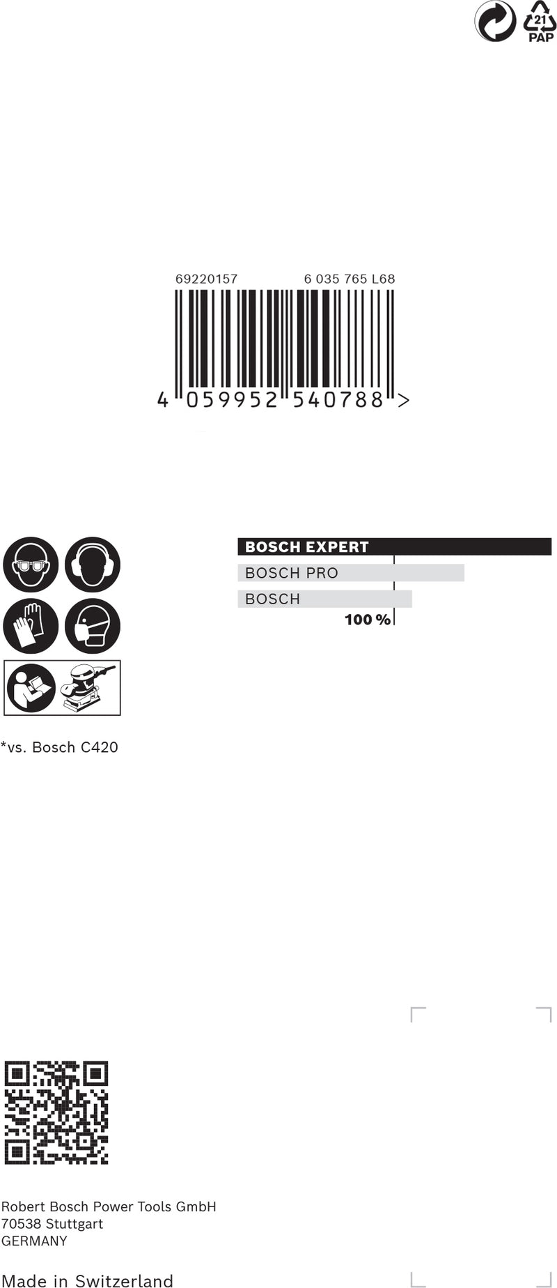 Conjunto de lixas Bosch M480,80X133mm,240,