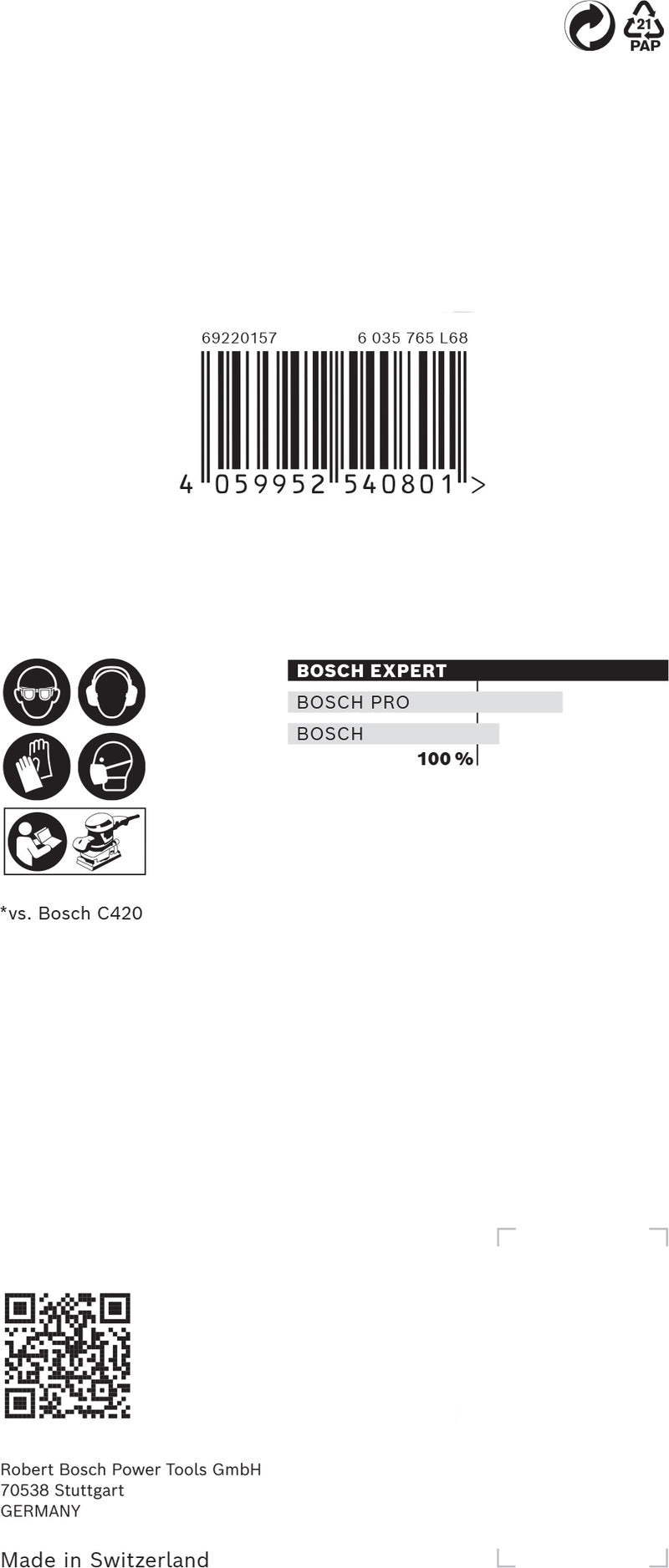 Conjunto de lixas Bosch M480,80X133mm,400,