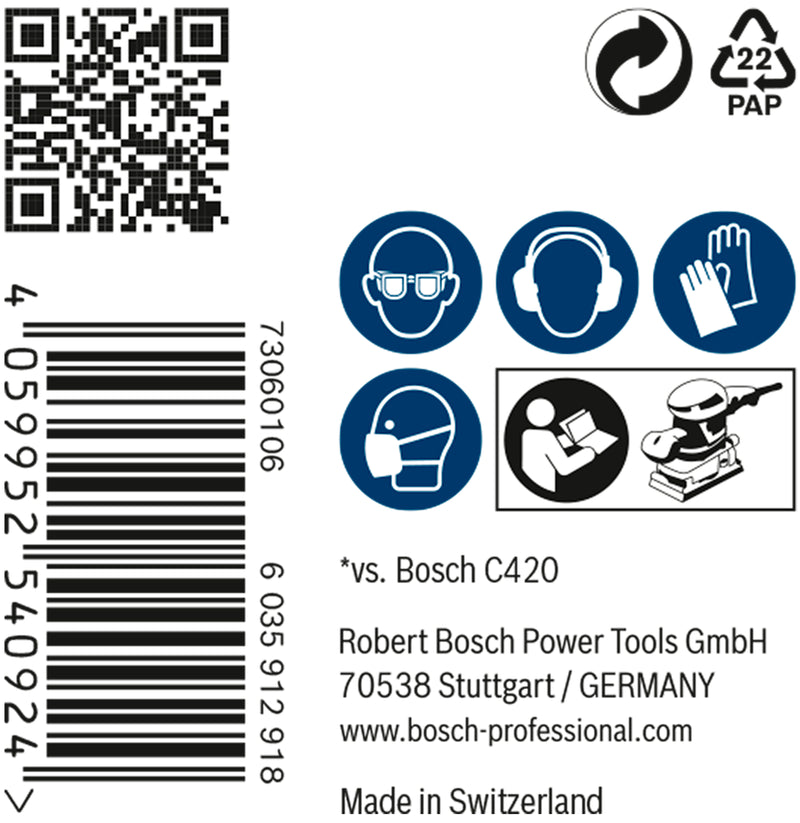Juego de papeles de lija Bosch M480,93X186mm,120,