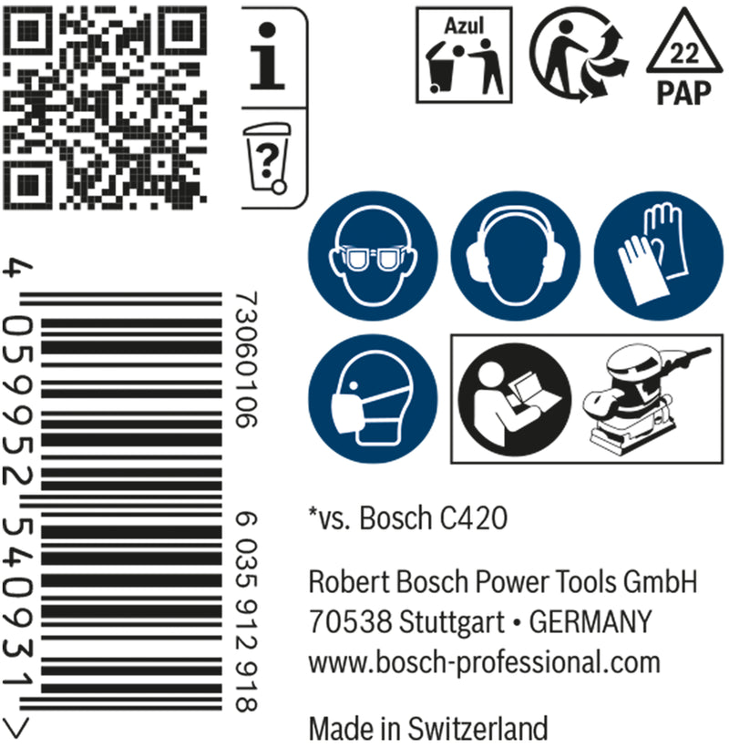 Juego de papeles de lija Bosch M480,93x186mm,150,