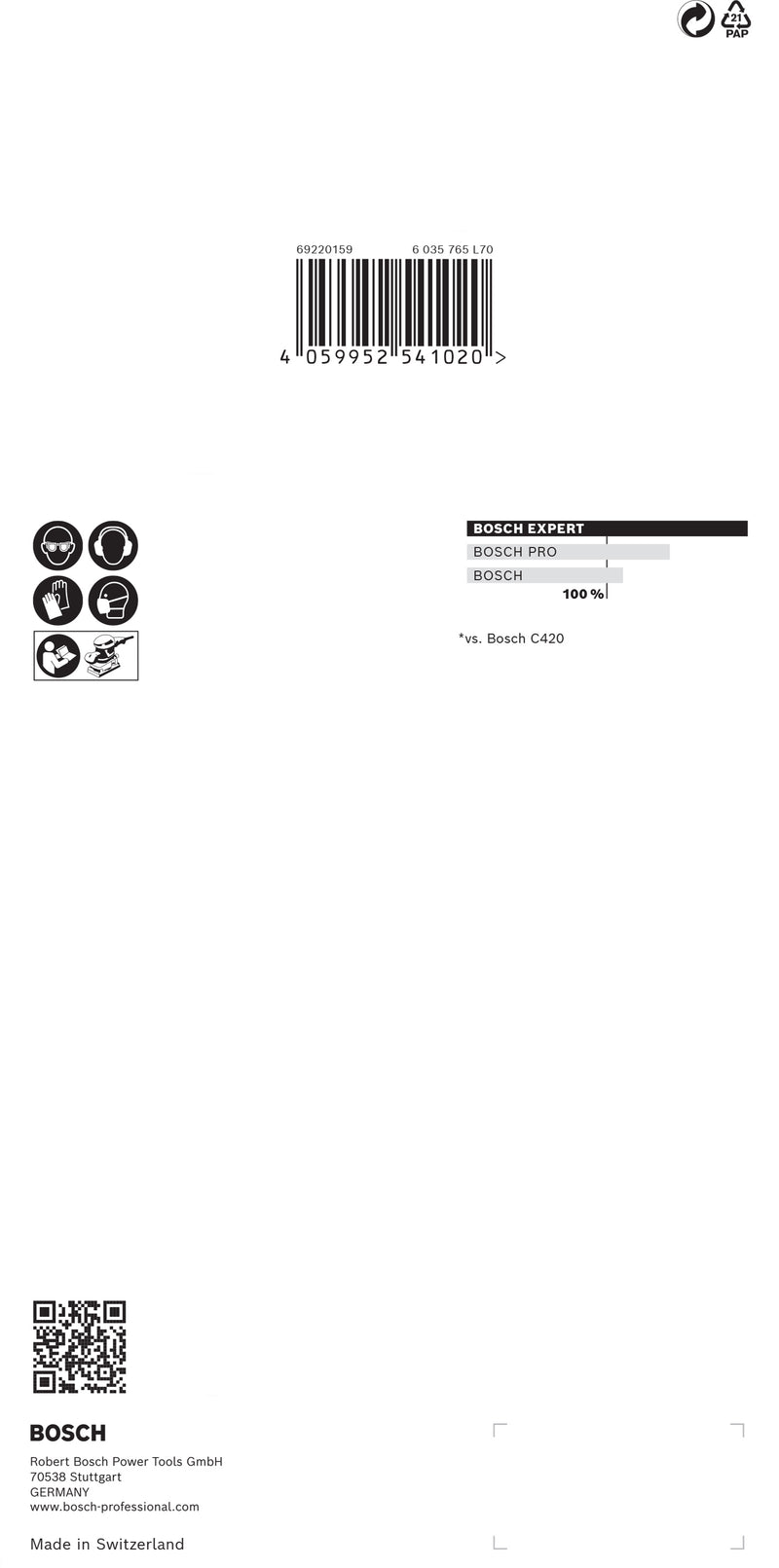 Bosch EX 10 foi abrasivo M480 115x230mm,G150