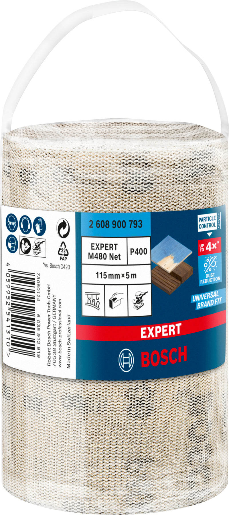 Conjunto de lixas Bosch M480,115mmX5m,400,