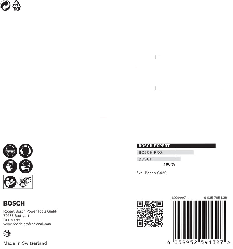 Folha de lixa Bosch ExC470,G40,115mm
