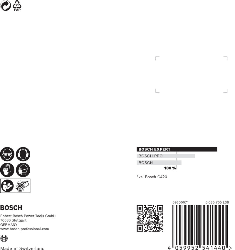 Hoja de lija Bosch ExC470,G100,125 mm