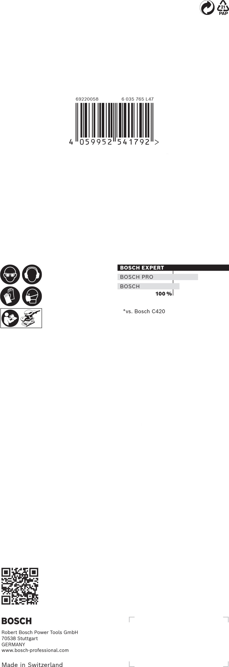 Bosch Sanding Sheet ExC470,G60,93x230mm