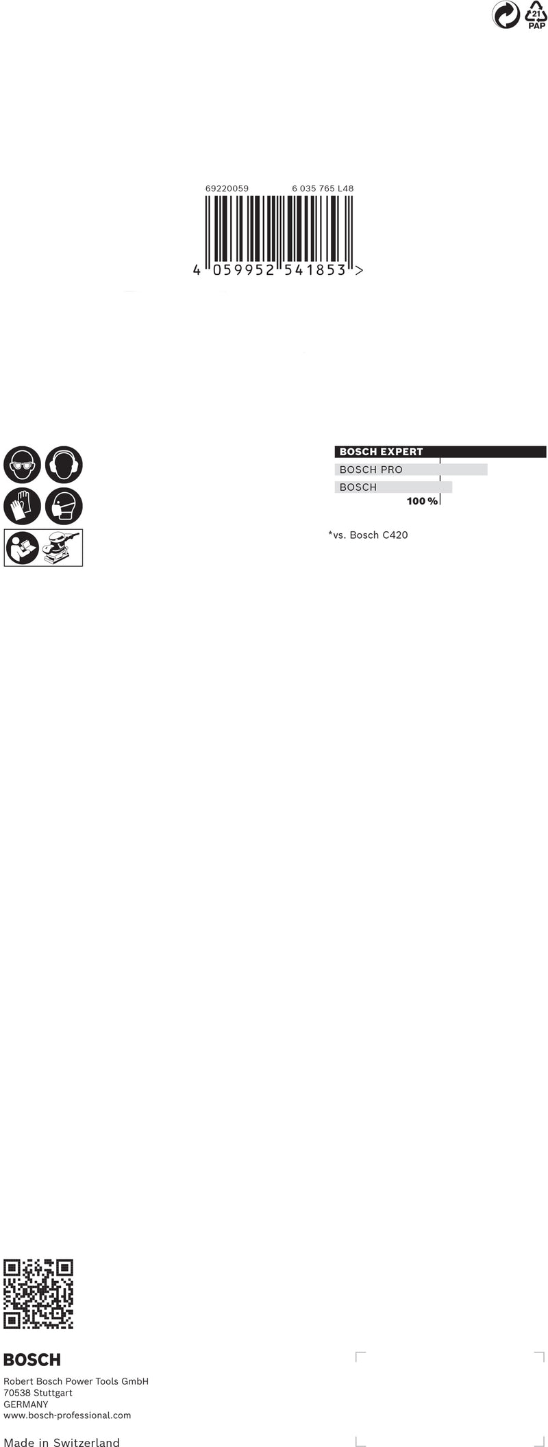 Folha de lixa Bosch ExC470,G60,115x280mm