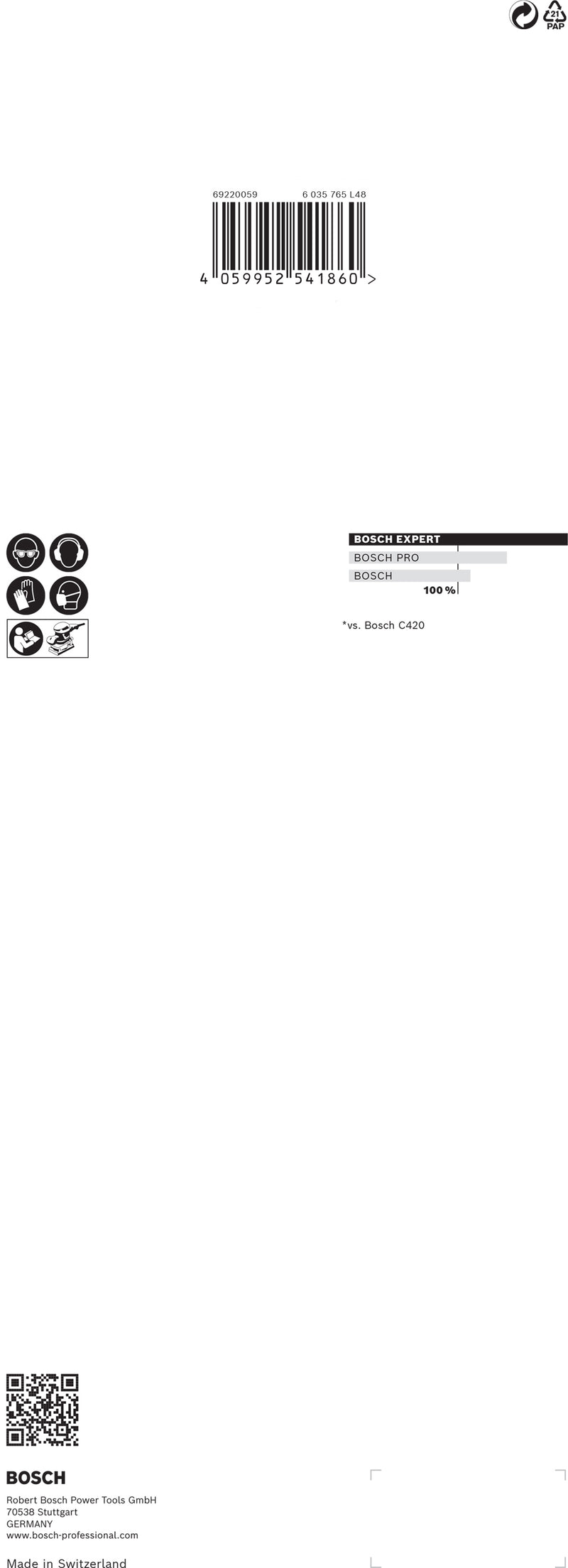 Folha de lixa Bosch ExC470,G80,115x280mm