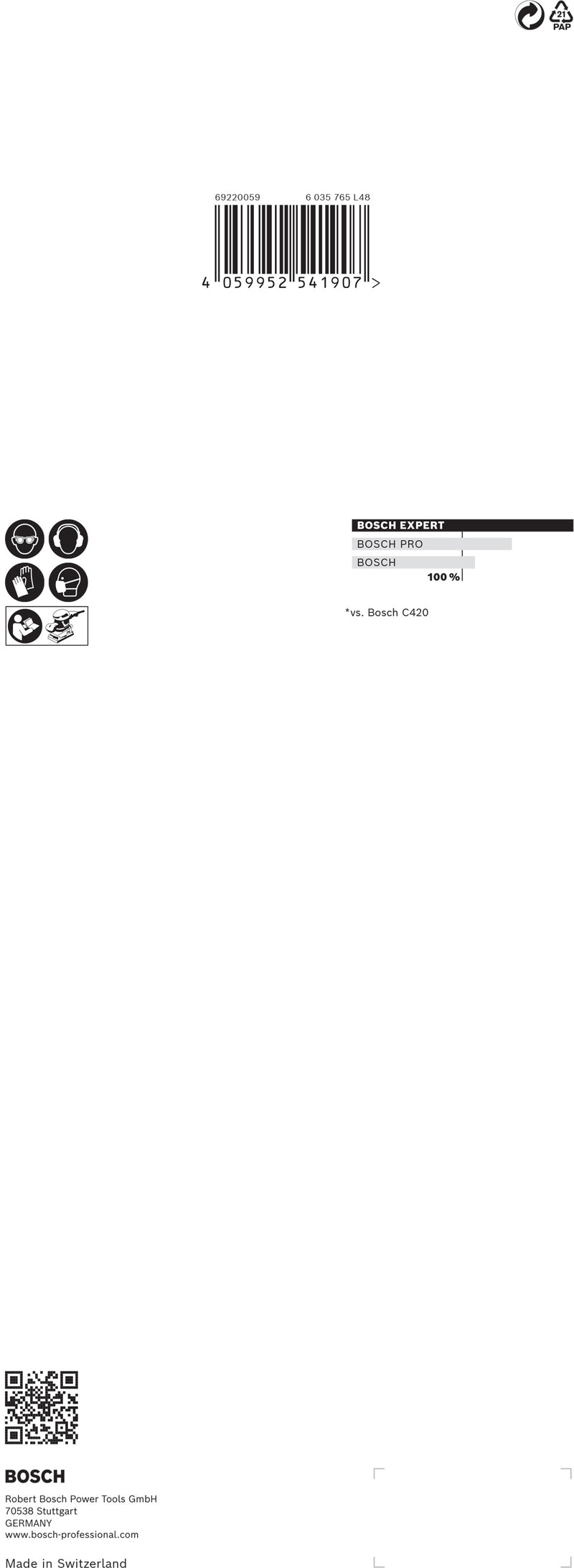 Folha de lixa Bosch ExC470,400,115x280mm