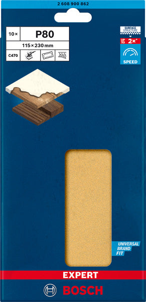 Folha de lixa Bosch ExC470,G80,115x230mm