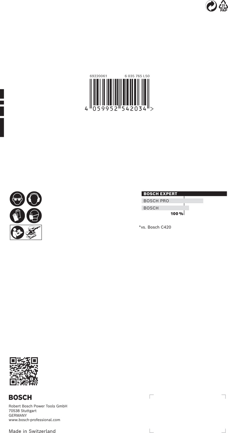 Folha de lixa Bosch ExC470,240,115x230mm