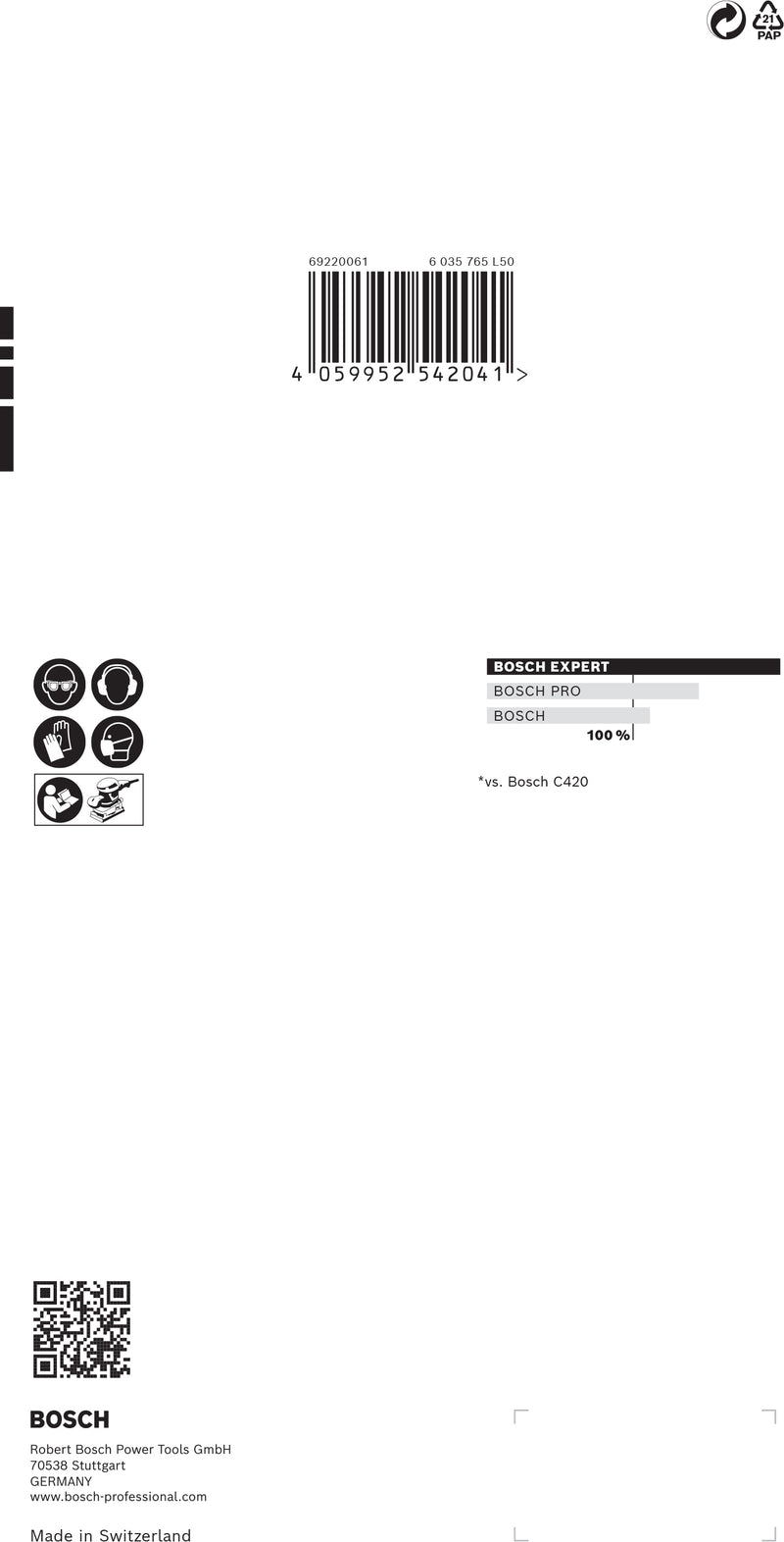 Folha de lixa Bosch ExC470,400,115x230mm