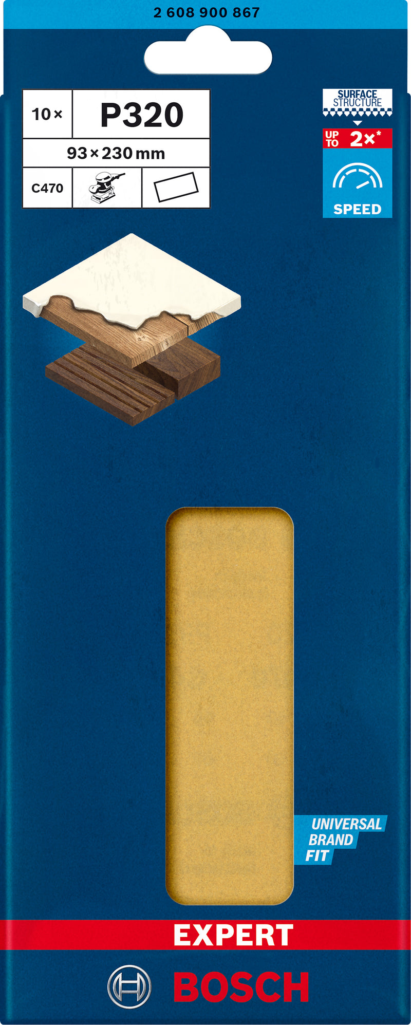 Hoja de lija Bosch ExC470,G320,93x230mm