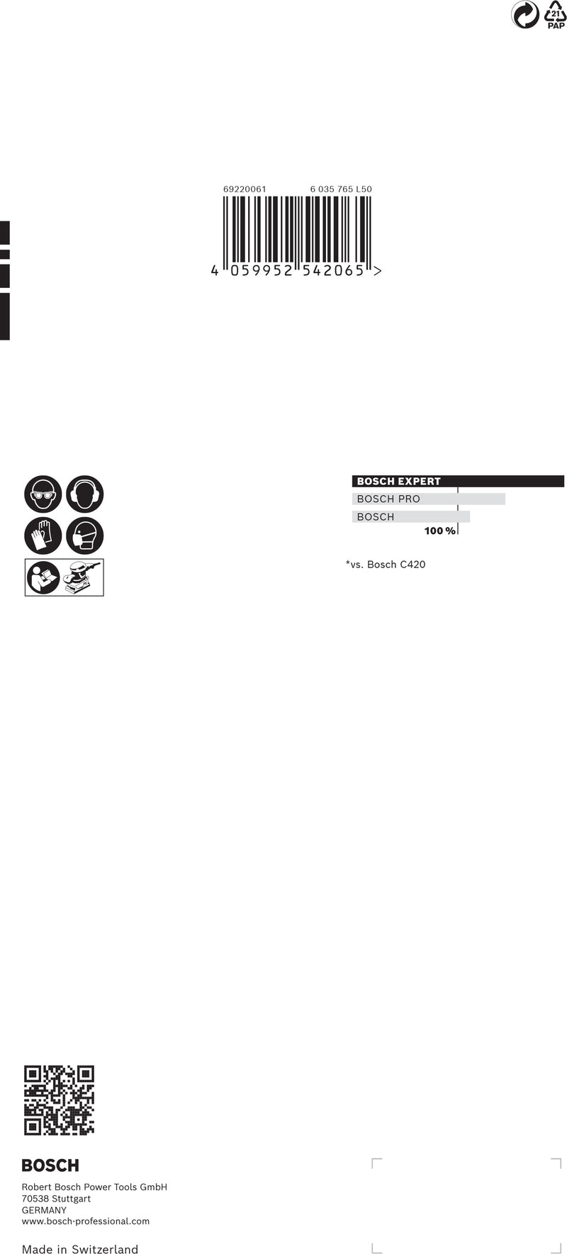 Folha de lixa Bosch ExC470,320,115x230mm