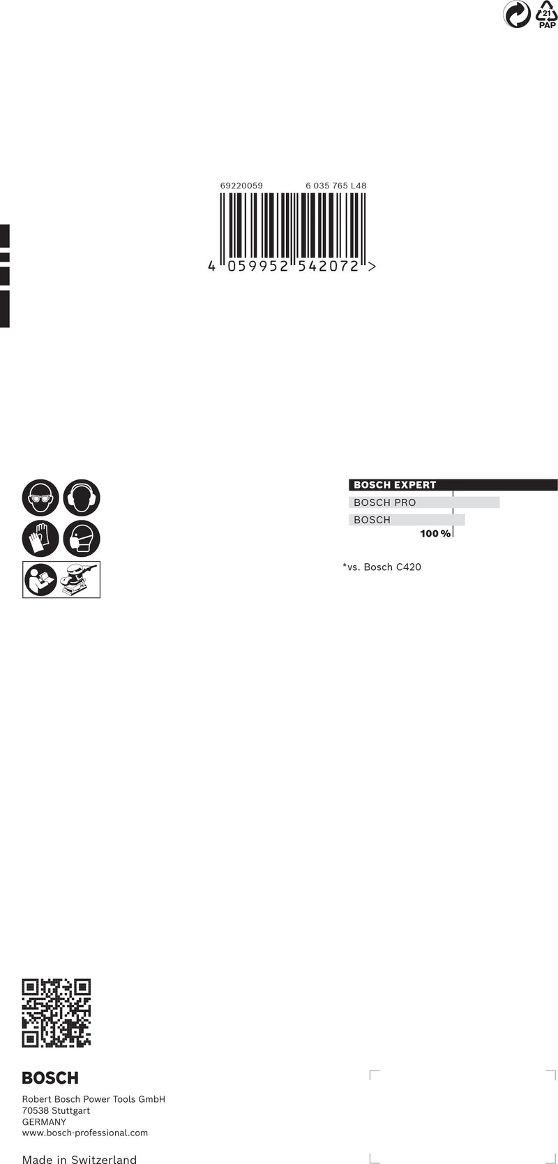 Folha de lixa Bosch ExC470,320,115x280mm