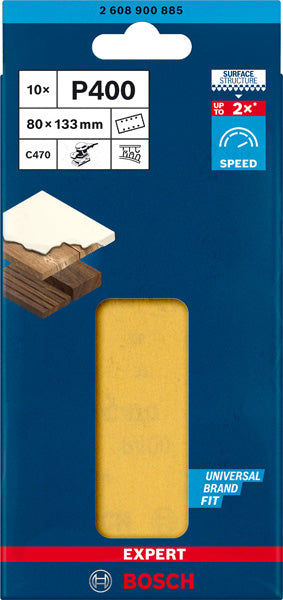 Folha de lixa Bosch ExC470,G400,80x133mm