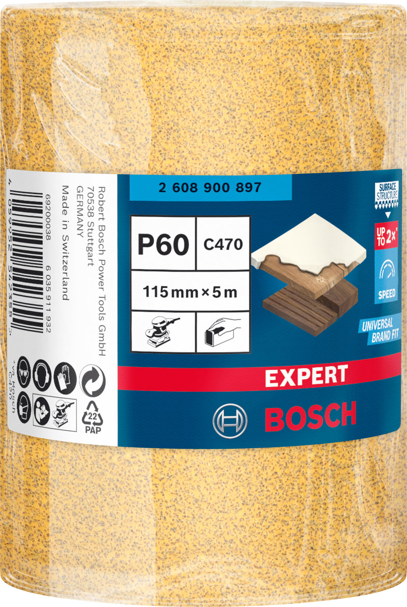 Folha de lixa Bosch ExC470,G60,115mmx5m
