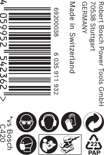 Folha de lixa Bosch ExC470,G80,115mmx5m