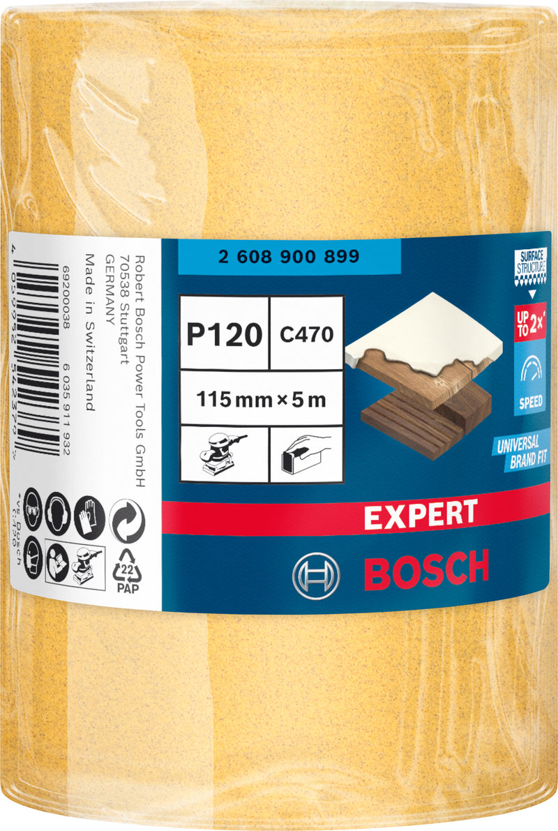 Folha de lixa Bosch ExC470,G120,115mmx5m