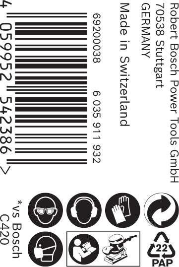 Folha de lixa Bosch ExC470,G180,115mmx5m