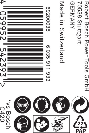 Folha de lixa Bosch ExC470,G240,115mmx5m