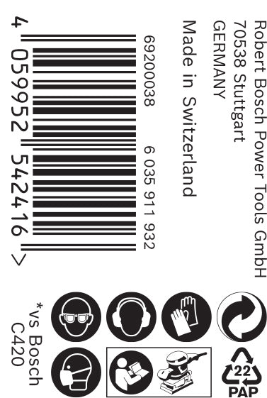 Bosch Sanding Sheet ExC470,G60,93mmx5m