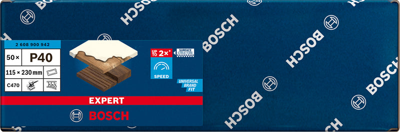 Folha de lixa Bosch ExC470,G40,115x230mm