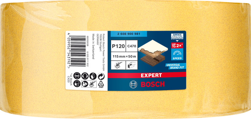 Folha de lixa Bosch ExC470,120,115mmx50m