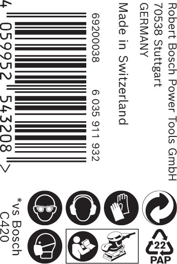 Folha de lixa Bosch ExC470,180,115mmx50m
