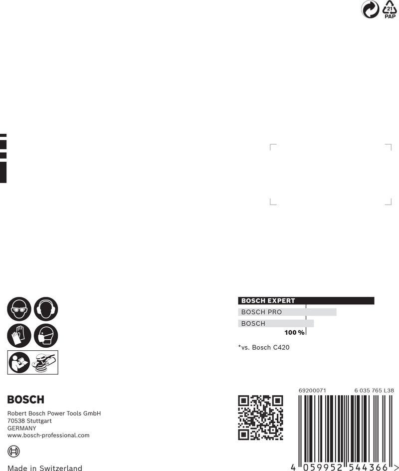 Folha de lixa Bosch ExC470,G240,125mm