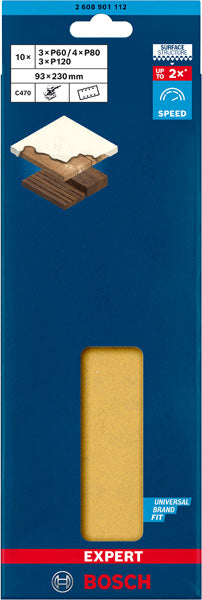 Juego de hojas de lija Bosch Ex C470 de 93 x 230 mm