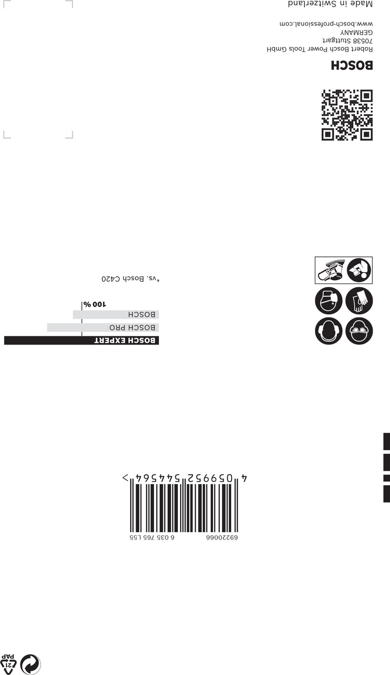 Folha de lixa Bosch ExC470,180,100x150mm