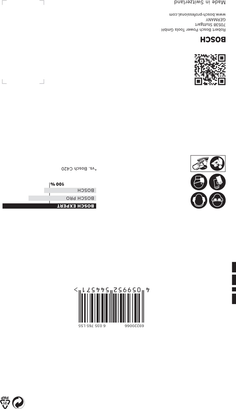 Folha de lixa Bosch ExC470,240,100x150mm