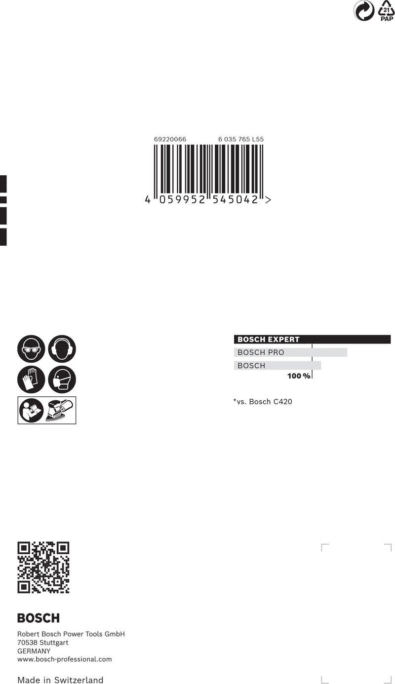 Folha de lixa Bosch ExC470,320,100x150mm