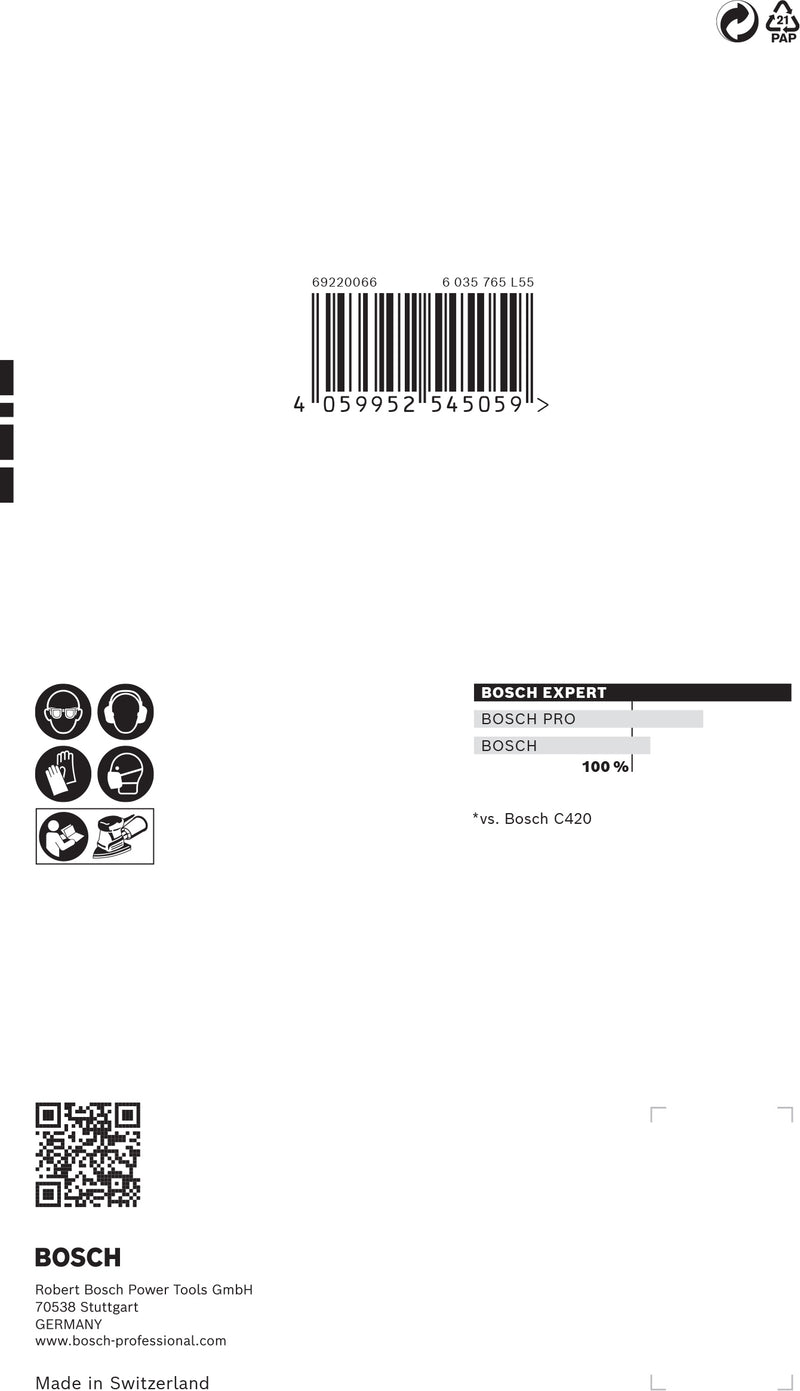 Folha de lixa Bosch ExC470,400,100x150mm