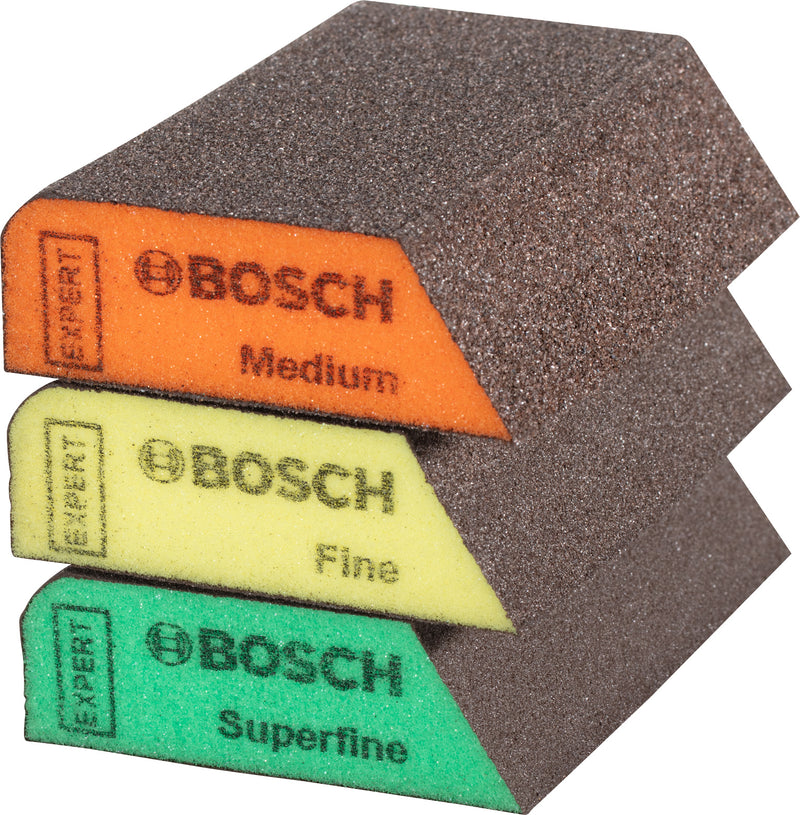 Abrasivos de espuma Bosch Ex,Com,Bloque,Juego,3x