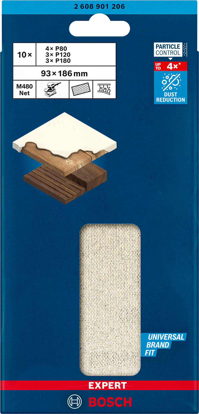 Bosch Set Of Sanding Papers M480,93x186,Set,10