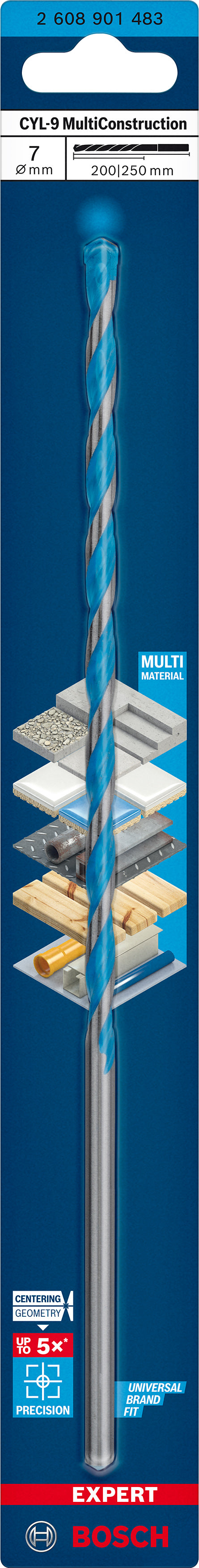 Broca de impacto Bosch Multic. CYL-9 7x200x250