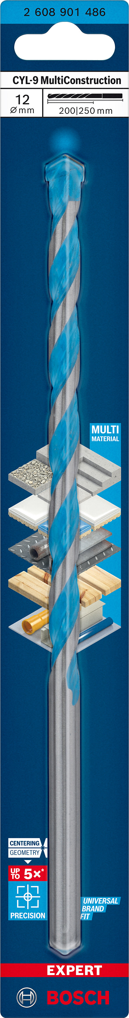 Broca de impacto Bosch Multic. CYL-9 12x200x25