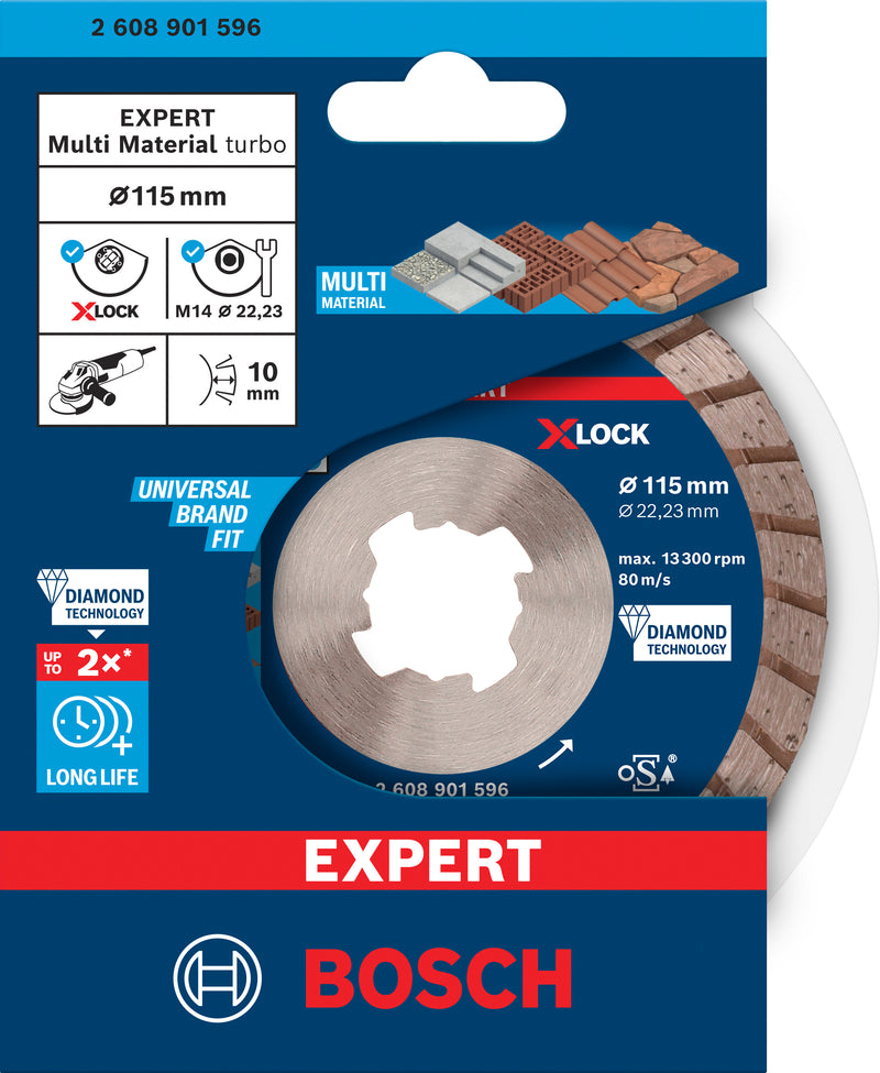 Bosch EXPERT MultiMaterial Turbo X-Lock 115 mm