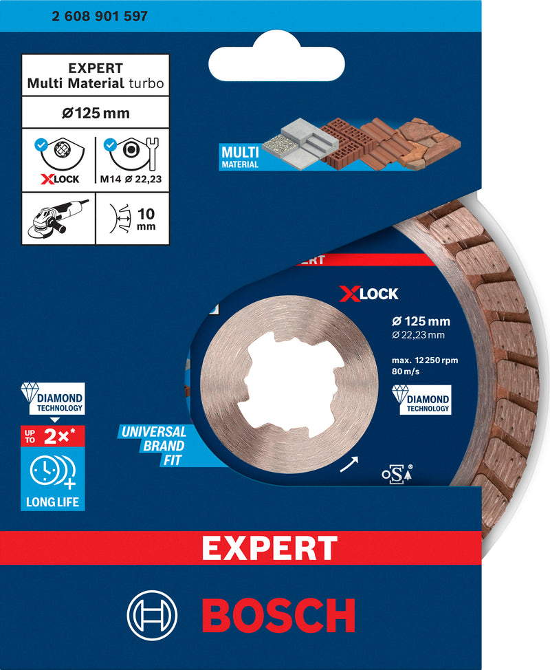 Bosch EXPERT MultiMaterial Turbo X-Lock 125 mm
