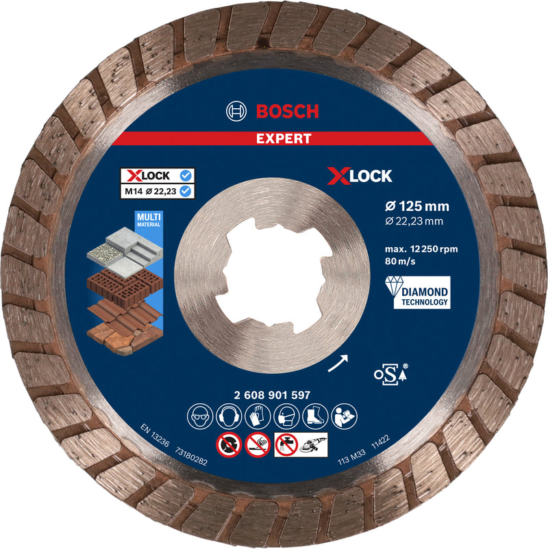 Bosch EXPERT MultiMaterial Turbo X-Lock 125 mm