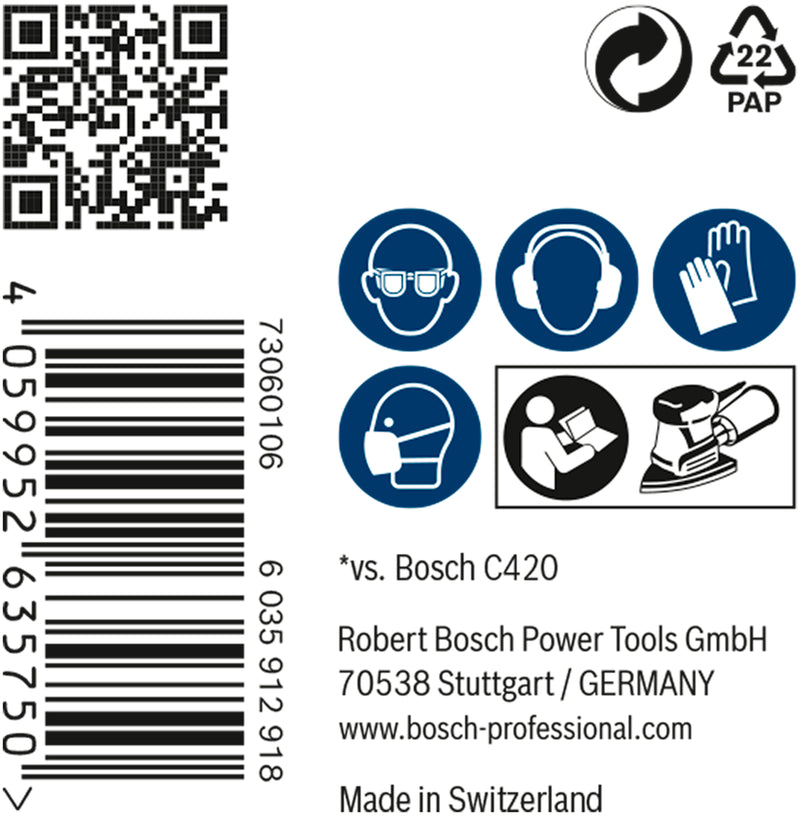 Bosch M480, 100x150mm, P180, 50x